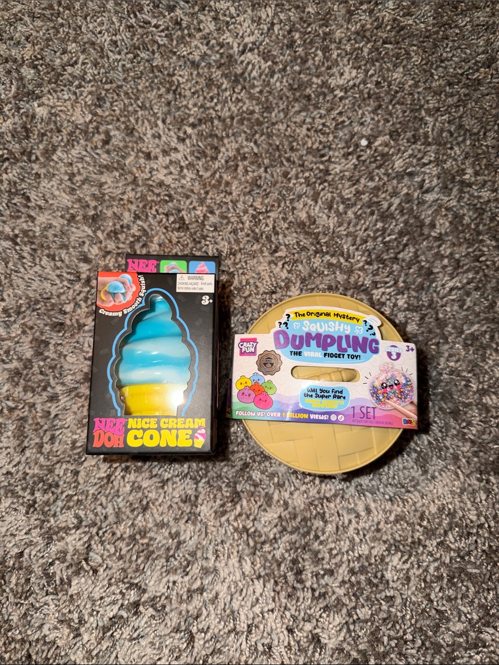 Squishy Dumpling & NeeDoh Blue Ice Cream Cone bundle